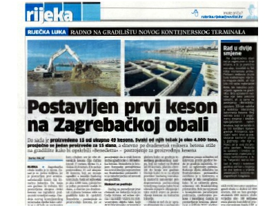 Slika:  Objavljen članak o izgradnji Zagrebačke obale u Novom listu 8.12.2015.